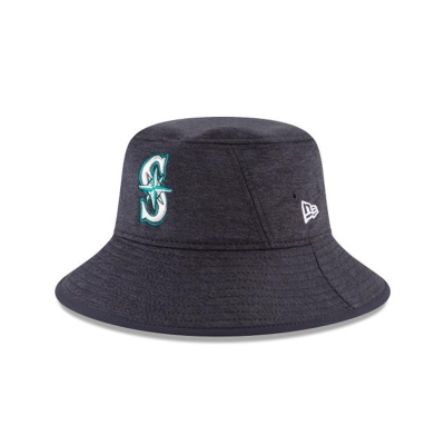 Blue Seattle Mariners Hat - New Era MLB Shadowed Stretch Bucket Hat USA3582479